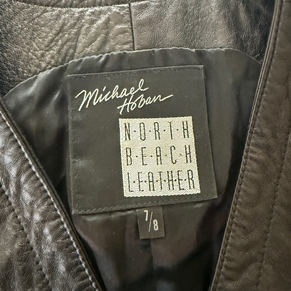 Vintage Michael Hoban North Beach Leather 90s Soft Vest Lace Up Sides Women 7/8 - Picture 4 of 8